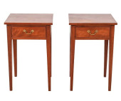 PAIR BENCH MADE END TABLES<br>