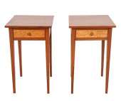 PAIR BENCH MADE END TABLES<br>