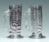 Pair Bernstein art glass stein