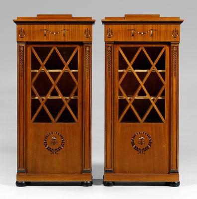 Pair Biedermeier style bookcase