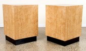 PAIR BIRDSEYE MAPLE END TABLES
