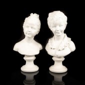 PAIR BISQUE PORCELAIN FIGURAL