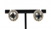 PAIR, BJC STERLING & 18K AQUAM