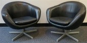 PAIR BLACK BUMPER SWIVEL LOUNG
