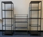 PAIR BLACK ENAMEL METAL WITH G