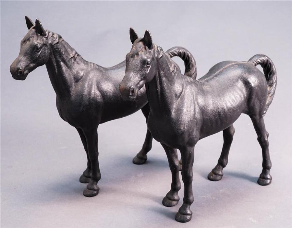 PAIR BLACK PAINTED CAST IRON