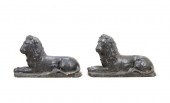 PAIR BLACK PAINTED CONCRETE LI
