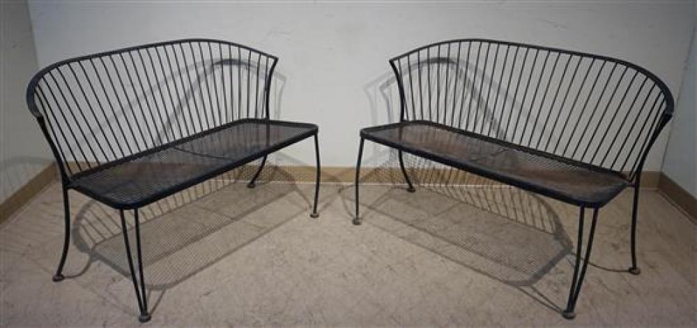 PAIR BLACK PAINTED IRON GARDEN