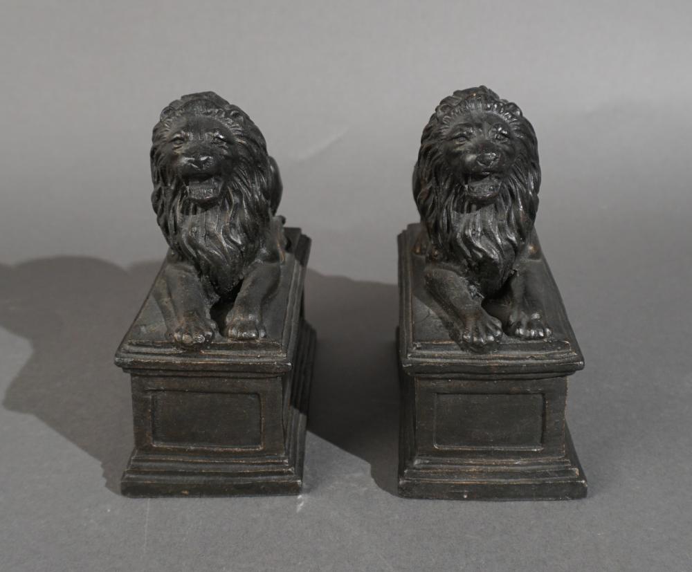 PAIR BLACK PAINTED METAL