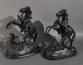 PAIR BLACK PAINTED METAL MARLY