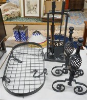 PAIR BLACK PAINTED WROUGHT IRO