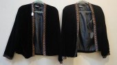 PAIR BLACK VELVET VESTS WITH E