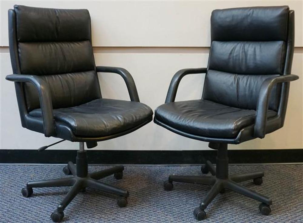 PAIR BLACK VINYL OFFICE