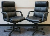 PAIR BLACK VINYL OFFICE CHAIRS