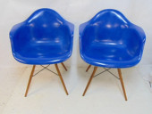 PAIR BLUE FIBERGLASS SHELL CHA