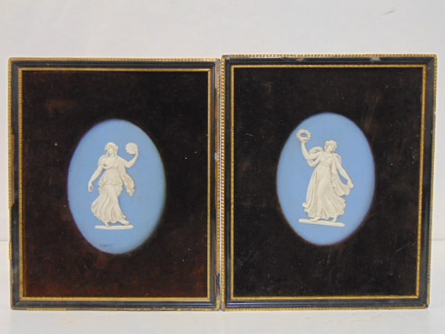 PAIR BLUE PORCELAIN WEDGWOOD