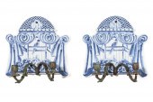 PAIR BLUE & WHITE WHIMSICAL TW