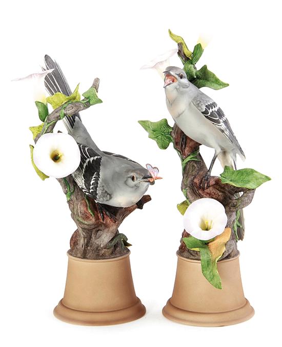 Pair Boehm Mockingbirds marked on