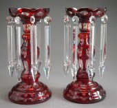 PAIR BOHEMIAN RUBY-TO-CLEAR CU