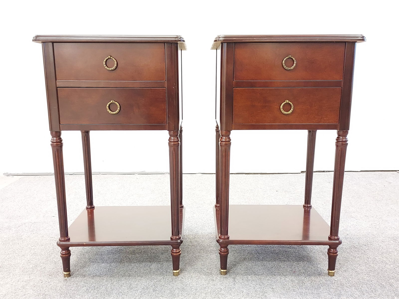 PAIR BOMBAY MAHOGANY FINISH TWO