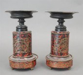 PAIR BOULLE-TYPE MANTLE GARNIT