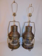 PAIR BRASS ANCHOR LIGHTSPair l