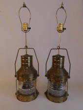 PAIR BRASS ANCHOR LIGHTSPair v