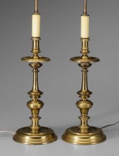 Pair brass candl