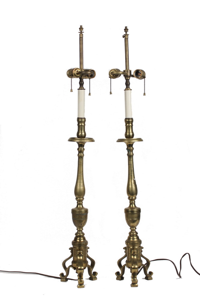 PAIR BRASS CANDLESTICKS - Pair of