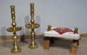 PAIR BRASS FLOOR CANDLEHOLDERS
