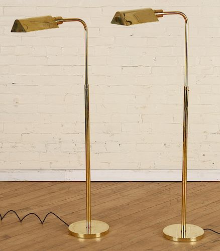PAIR BRASS FLOOR LAMPS MANNER OF