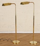 PAIR BRASS FLOOR LAMPS MANNER