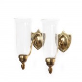 PAIR, BRASS HURRICANE WALL SCO