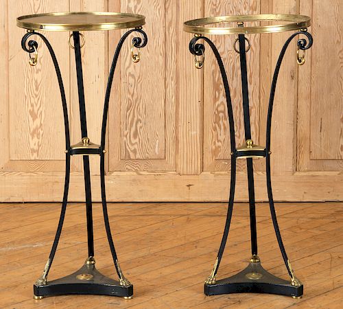 PAIR BRASS IRON GUERIDONS MANNER OF