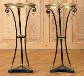 PAIR BRASS IRON GUERIDONS MANN