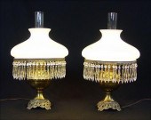 PAIR BRASS LAMPS WITH ELEGANT