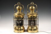 PAIR BRASS MASTHEAD LAMPS - Pa