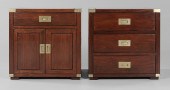 Pair Brass-Mounted Hardwood Si
