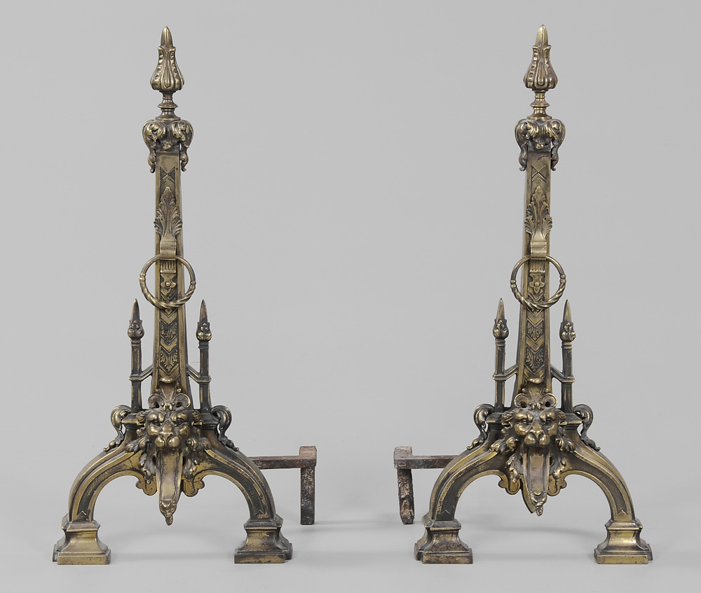 Pair Brass Renaissance Revival