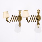 PAIR BRASS SCISSOR SCONCES, MA