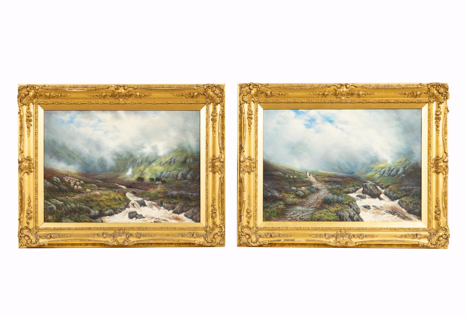 PAIR BRITISH LANDSCAPE PAINTINGS,