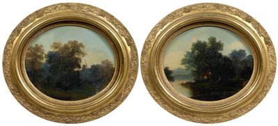 Pair British School paintings: