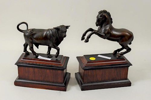 PAIR BRONZE ANIMAL FORM