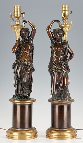 PAIR BRONZE CLASSICAL FIGURE