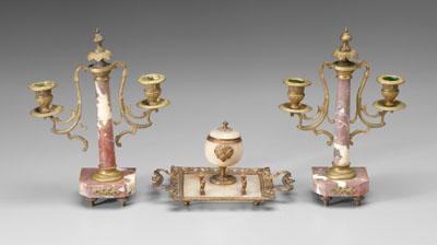 Pair bronze dore candelabra: each