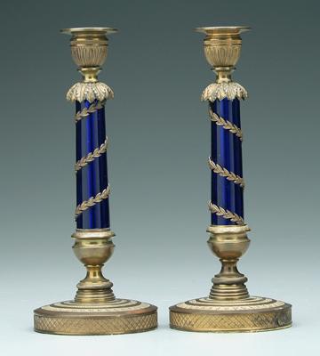 Pair bronze doré candlesticks:
