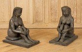 PAIR BRONZE EGYPTIAN GODDESS G
