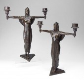 PAIR BRONZE EGYPTIAN REVIVAL C