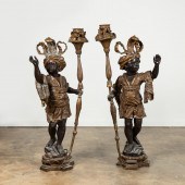 PAIR, BRONZE FLOOR STANDING BL