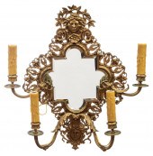 PAIR BRONZE FOUR-LIGHT MIRRORE